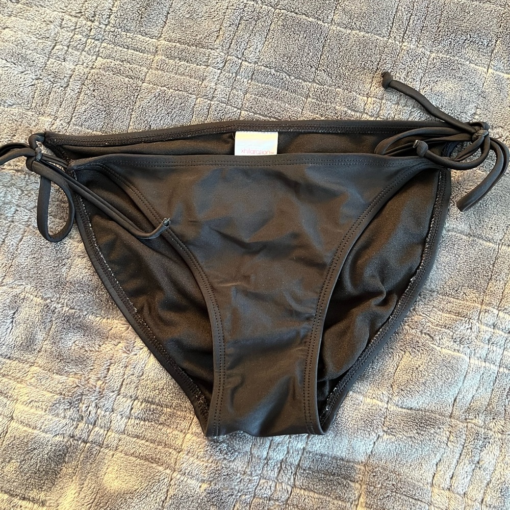Xhilaration, black, tie on side bikini bottoms